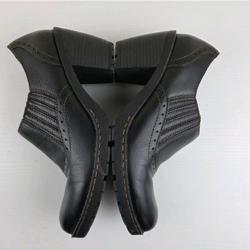 B.O.C.‎ Sorla Block Heel Black Pebble Leather Slip On Stretch Ankle Booties 8 - Picture 7 of 10